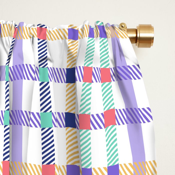 Vibrant Plaid Fusion A Window Curtain Gallery Image 2