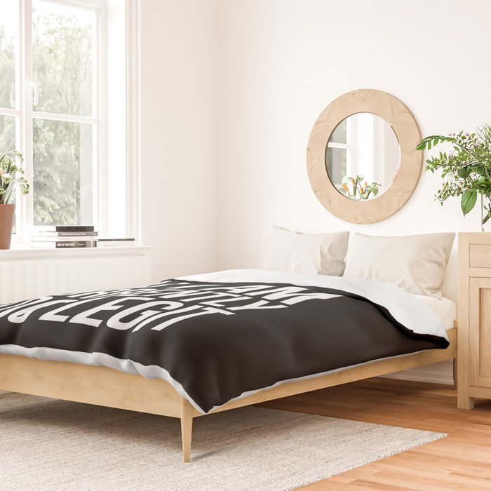 Unable To Quit Too Legit (Black & White) Duvet Cover Gallery Image 2