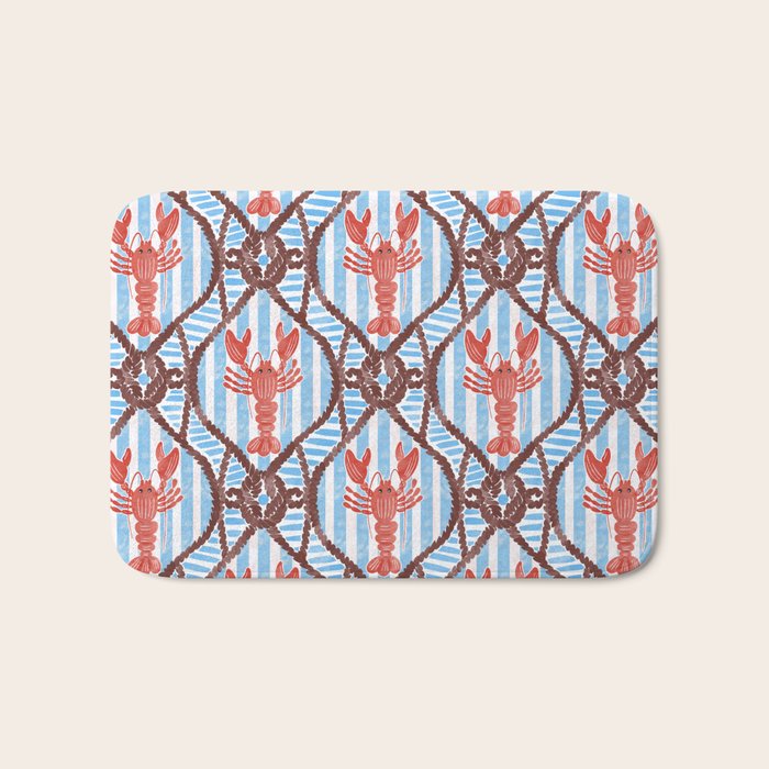 Coastal Lobster Elegance Bath Mat Gallery Image 1