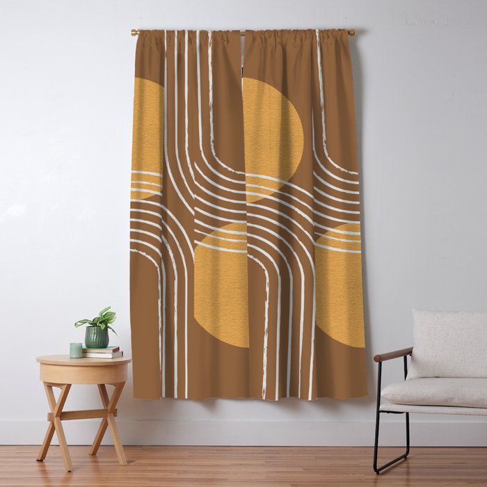 Sun Arch Double - Gold Brown Window Curtain Gallery Image 1