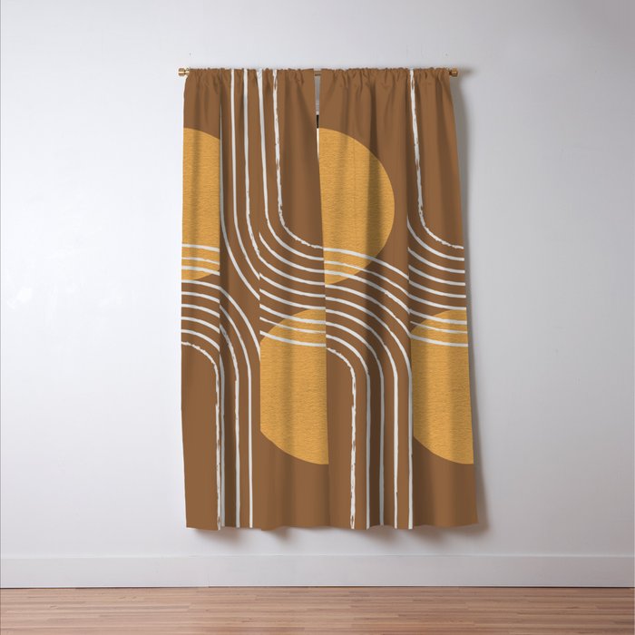 Sun Arch Double - Gold Brown Window Curtain Gallery Image 3