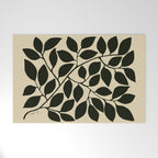 leaves black and white Welcome Mat Gallery Image 1