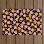 Retro flora Outdoor Rug Gallery Image 1