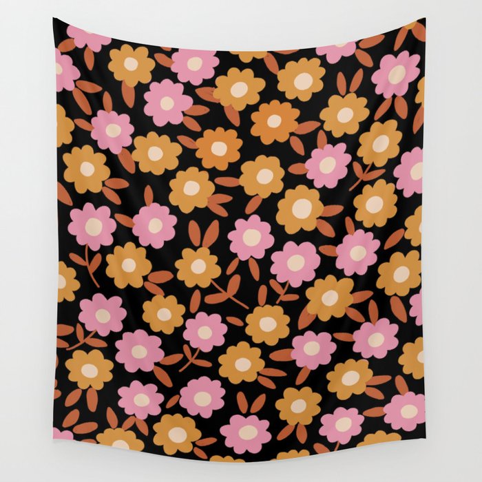 Retro flora Wall Tapestry Gallery Image 4