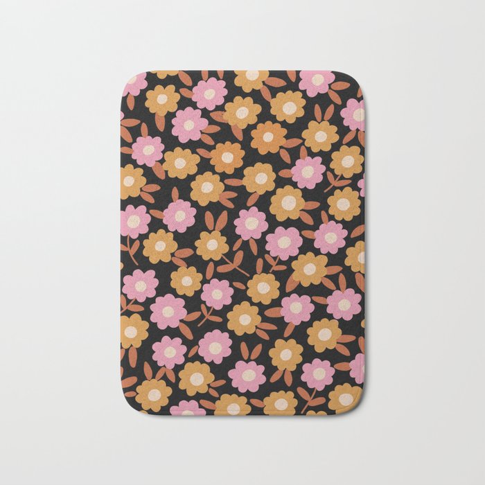 Retro flora Bath Mat Gallery Image 1