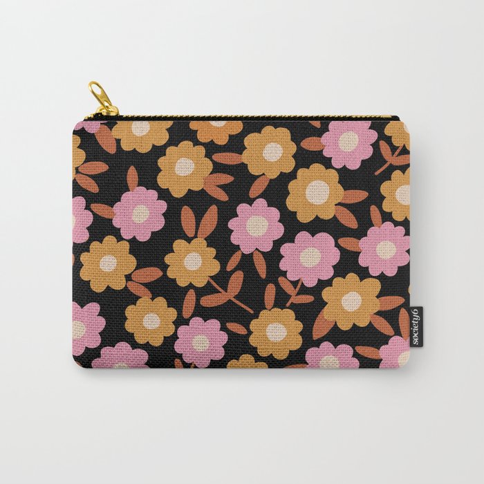 Retro flora Carry All Pouch Gallery Image 1