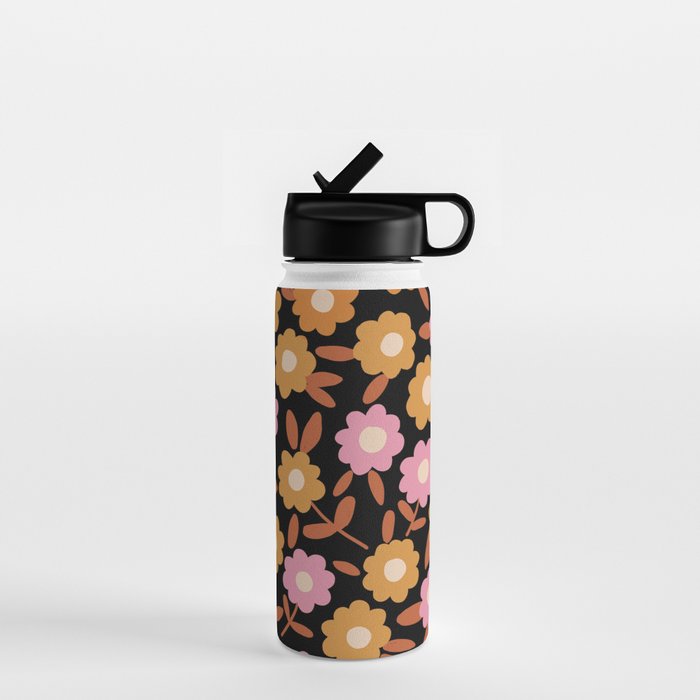 Retro flora Water Bottle Gallery Image 1