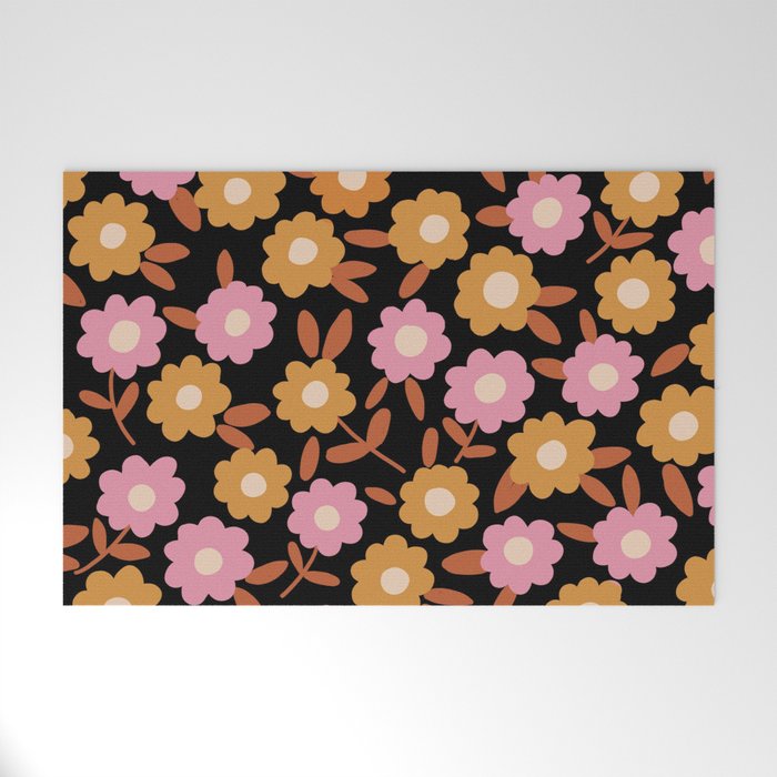 Retro flora Welcome Mat Gallery Image 1