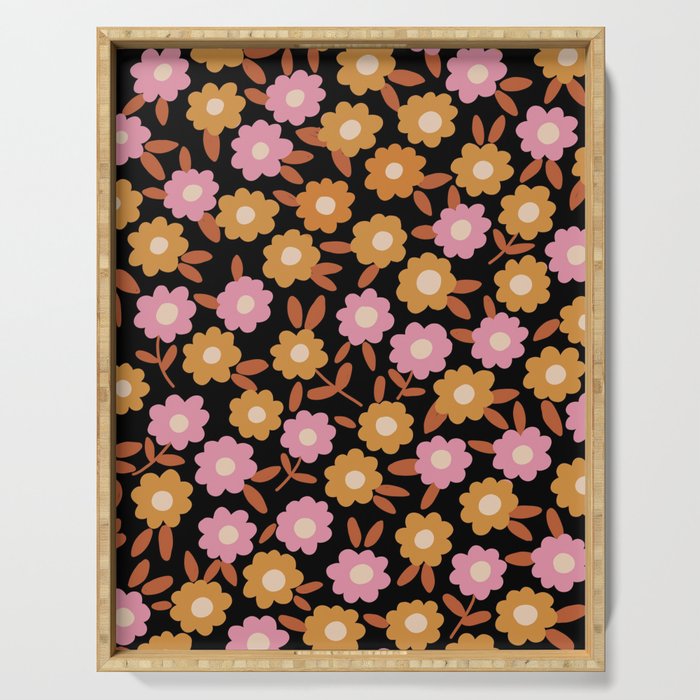 Retro flora Serving Tray Gallery Image 1