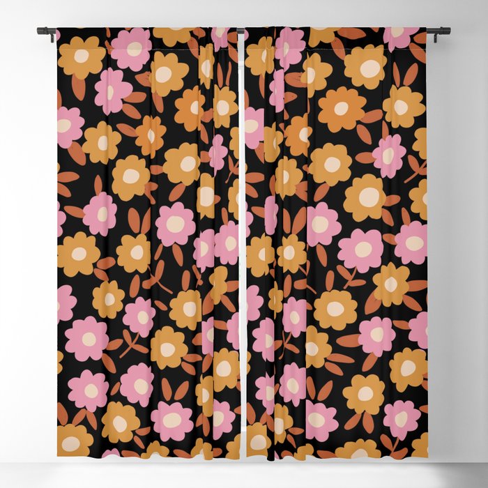 Retro flora Window Curtain Gallery Image 1