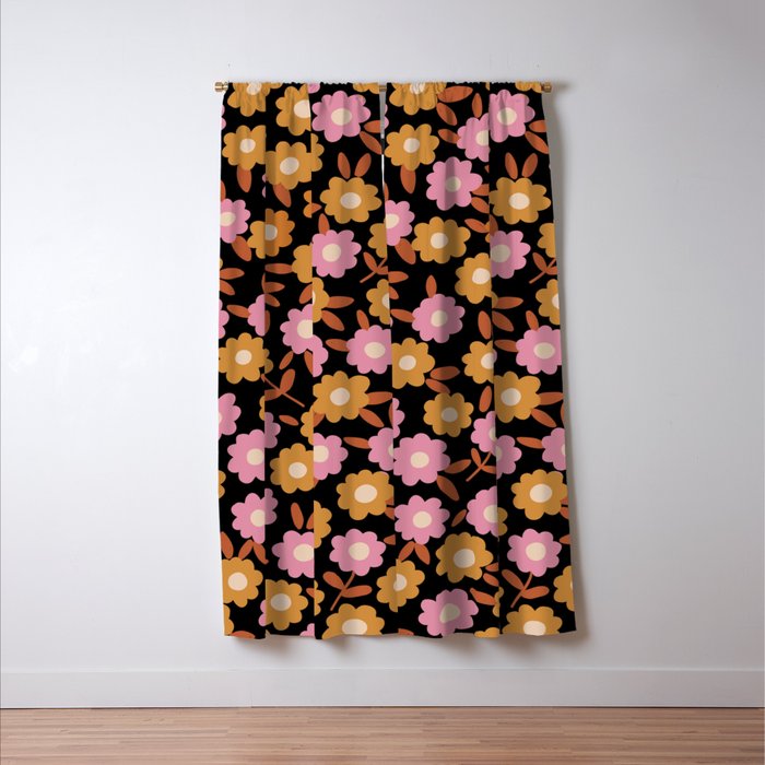 Retro flora Window Curtain Gallery Image 3