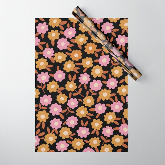 Retro flora Wrapping Paper Gallery Image 1