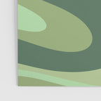 Retro Liquid Swirls Abstract Pattern in Basil and Mint Green Poster Gallery Image 3