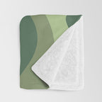 Retro Liquid Swirls Abstract Pattern in Basil and Mint Green Throw Blanket Gallery Image 3