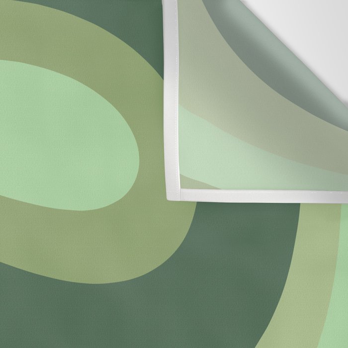 Retro Liquid Swirls Abstract Pattern in Basil and Mint Green Wall Tapestry Gallery Image 3