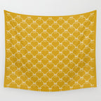 Bows & Ribbons Pattern XX Golden Yellow Wall Tapestry Gallery Image 4
