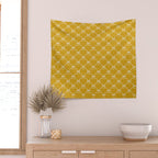Bows & Ribbons Pattern XX Golden Yellow Wall Tapestry Gallery Image 2