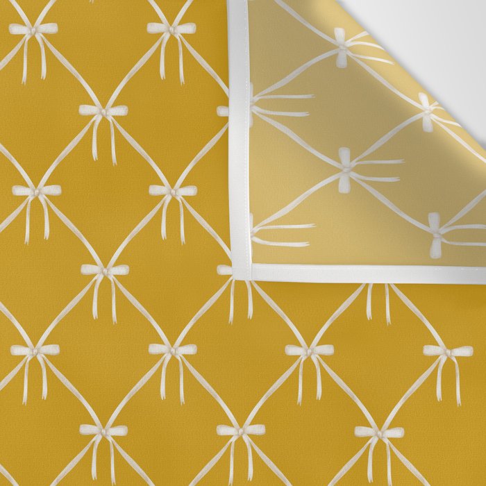 Bows & Ribbons Pattern XX Golden Yellow Wall Tapestry Gallery Image 3