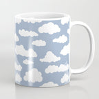 Sunny Summer Sky: White Cartoon Clouds in a Blue Sky Pattern Coffee Mug Gallery Image 1
