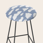 Sunny Summer Sky: White Cartoon Clouds in a Blue Sky Pattern Stool Gallery Image 2