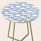 Sunny Summer Sky: White Cartoon Clouds in a Blue Sky Pattern Side Table Gallery Image 2