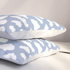 Sunny Summer Sky: White Cartoon Clouds in a Blue Sky Pattern Pillow Sham Gallery Image 3