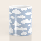 Sunny Summer Sky: White Cartoon Clouds in a Blue Sky Pattern Coffee Mug Gallery Image 4