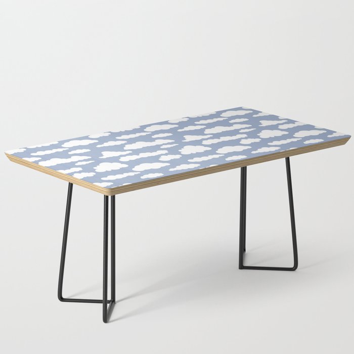 Sunny Summer Sky: White Cartoon Clouds in a Blue Sky Pattern Coffee Table Gallery Image 1