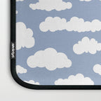Sunny Summer Sky: White Cartoon Clouds in a Blue Sky Pattern Laptop Sleeve Gallery Image 3
