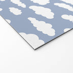 Sunny Summer Sky: White Cartoon Clouds in a Blue Sky Pattern Welcome Mat Gallery Image 2