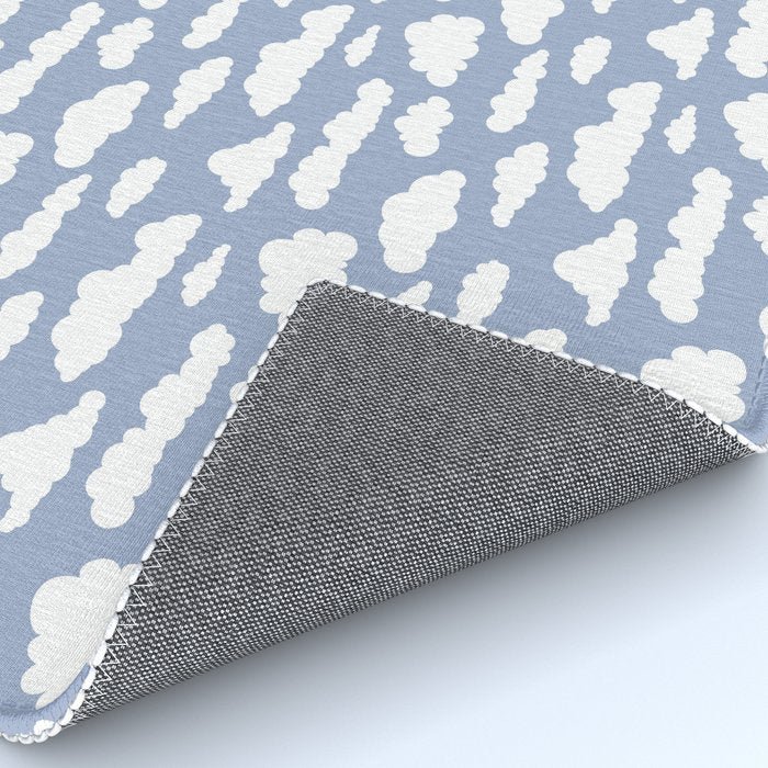 Sunny Summer Sky: White Cartoon Clouds in a Blue Sky Pattern Rug Gallery Image 4