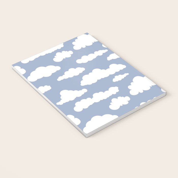 Sunny Summer Sky: White Cartoon Clouds in a Blue Sky Pattern Notebook Gallery Image 3
