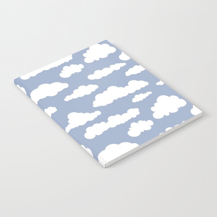 Sunny Summer Sky: White Cartoon Clouds in a Blue Sky Pattern Notebook Gallery Image 2