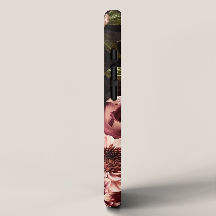 Vintage & Shabby Chic- Real Chrysanthemums Lush Midnight Flowers Botanical Garden iPhone Case Gallery Image 2