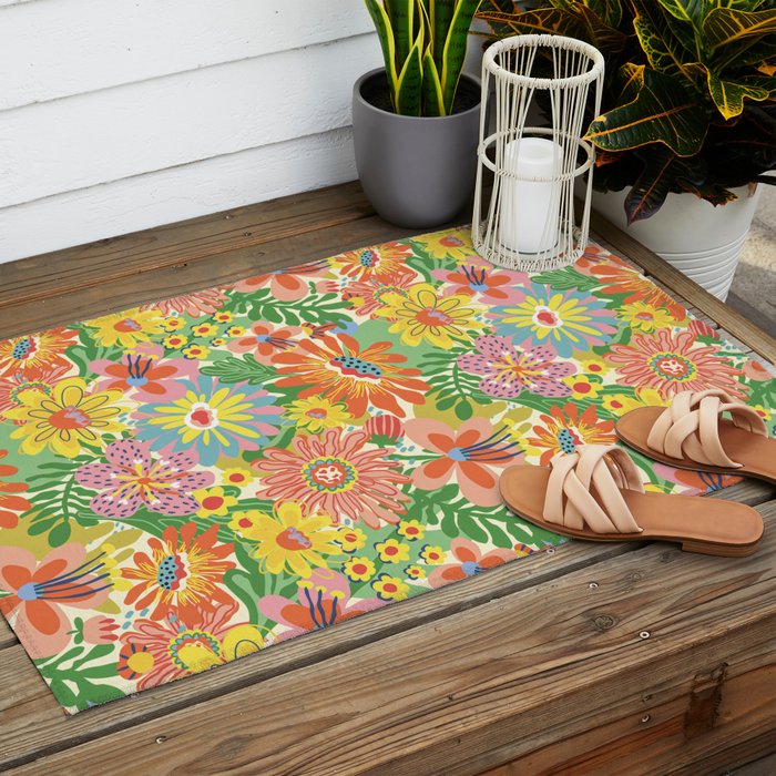 Summer bloom Outdoor Rug Gallery Image 2