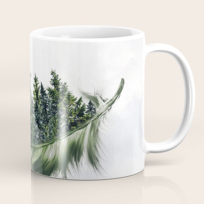 Earth Feather â¢ Green Feather I Coffee Mug Gallery Image 1
