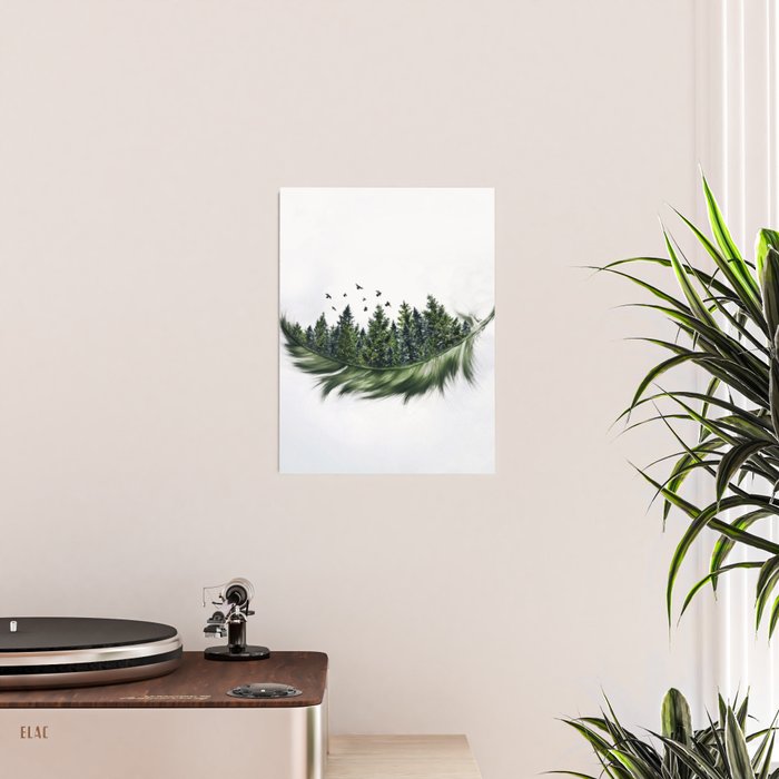 Earth Feather â¢ Green Feather I Poster Gallery Image 2