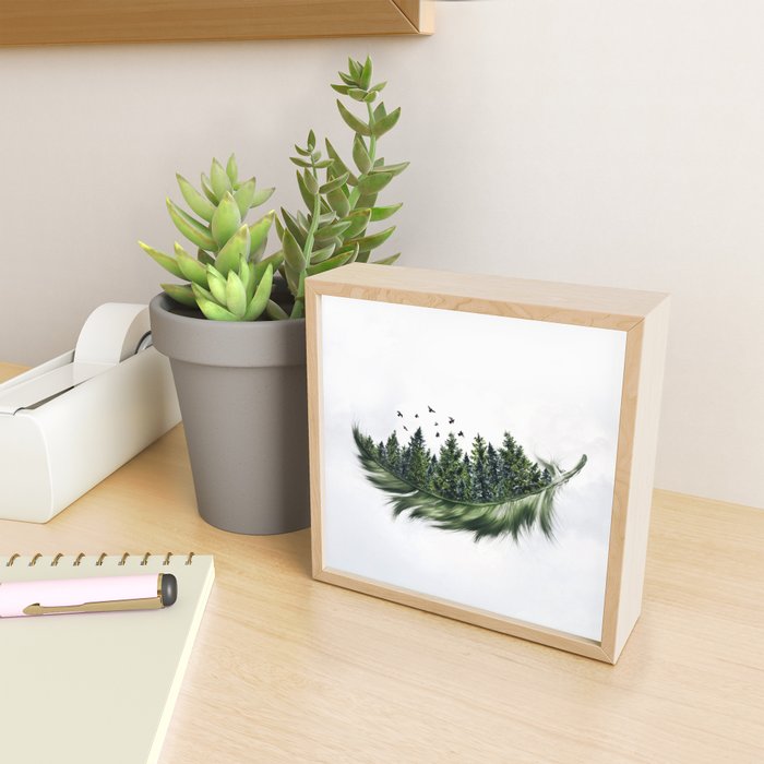 Earth Feather â¢ Green Feather I Mini Art Print Gallery Image 2