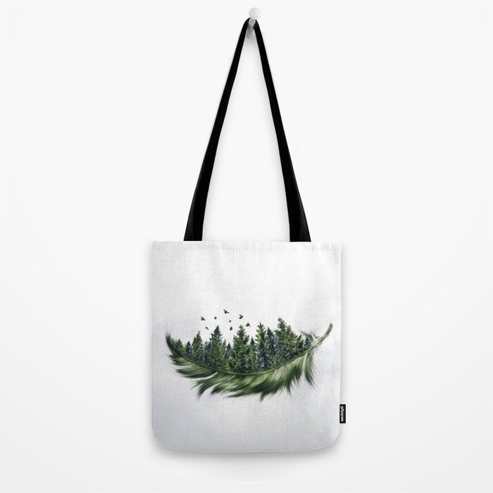 Earth Feather â¢ Green Feather I Tote Bag Gallery Image 2