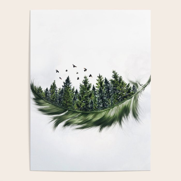Earth Feather â¢ Green Feather I Poster Gallery Image 4