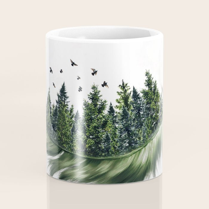 Earth Feather â¢ Green Feather I Coffee Mug Gallery Image 4