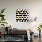 Buffalo Bison Pattern 267 Black and White Wood Wall Art Gallery Image 2