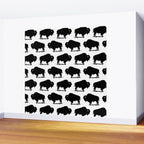 Buffalo Bison Pattern 267 Black and White Wall Mural Gallery Image 2