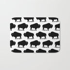 Buffalo Bison Pattern 267 Black and White Bath Mat Gallery Image 1