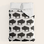 Buffalo Bison Pattern 267 Black and White Comforter Gallery Image 6