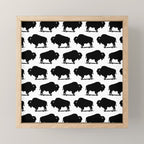 Buffalo Bison Pattern 267 Black and White Mini Art Print Gallery Image 1