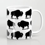 Buffalo Bison Pattern 267 Black and White Coffee Mug Gallery Image 1
