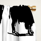 Buffalo Bison Pattern 267 Black and White Window Curtain Gallery Image 2