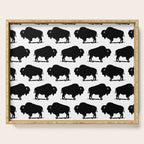 Buffalo Bison Pattern 267 Black and White Serving Tray Gallery Image 1