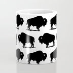 Buffalo Bison Pattern 267 Black and White Coffee Mug Gallery Image 4